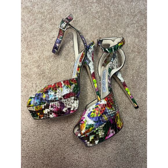 Jimmy Choo – Lola Floral Python, size 35 1/2 - size 6 US - Picture 5 of 7